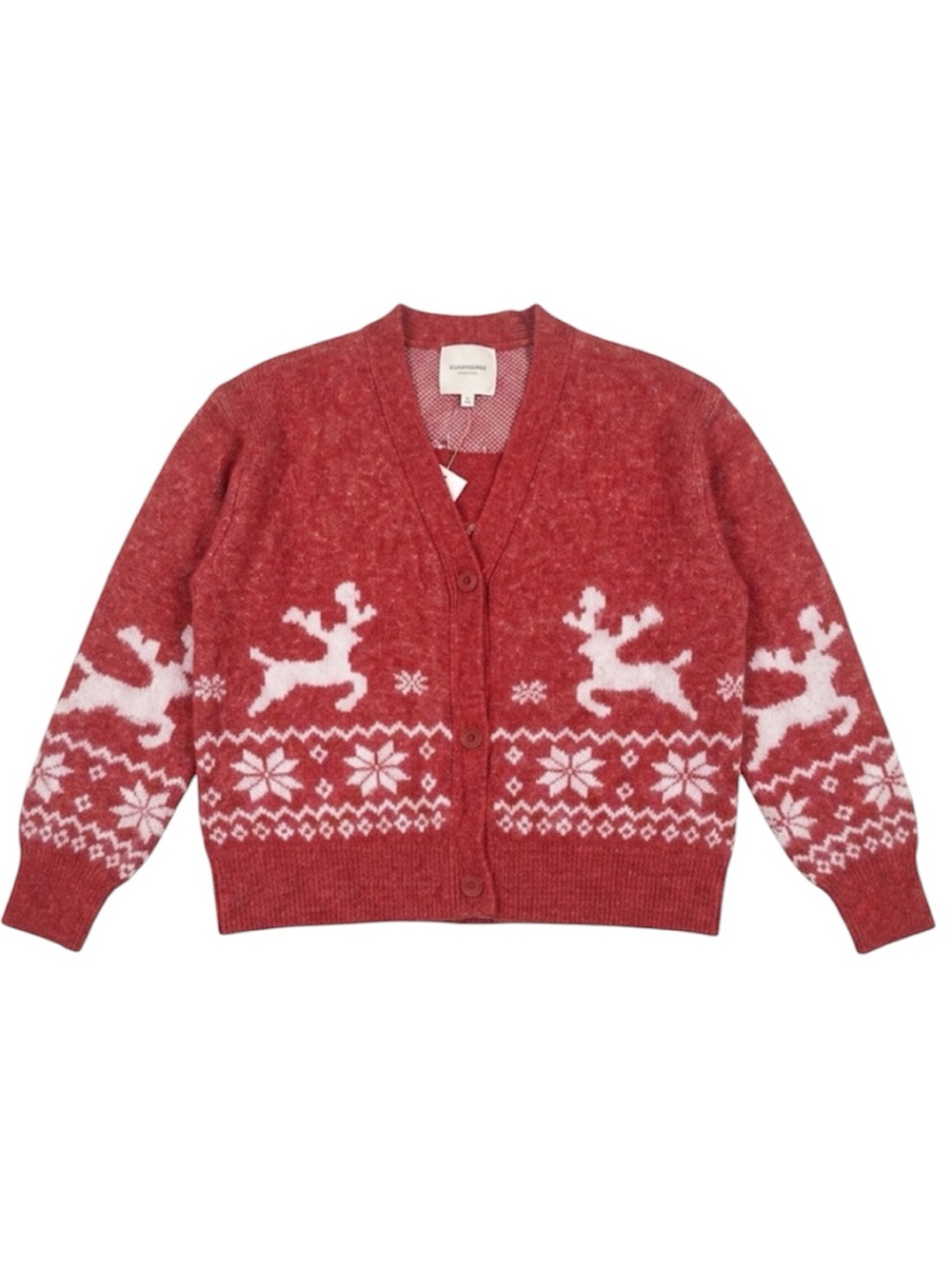 No Comment Christmas Reindeer Cardigan Sweater Sock Set M NWT